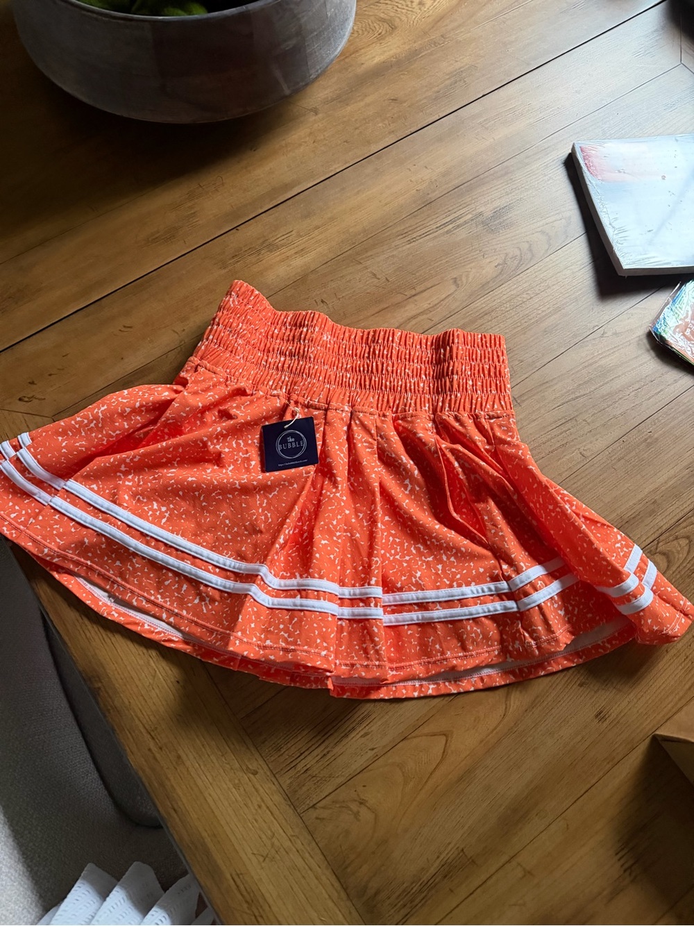 The Bubble Lifestyle NWT size medium Monroe Skirt tennis with White Stripe